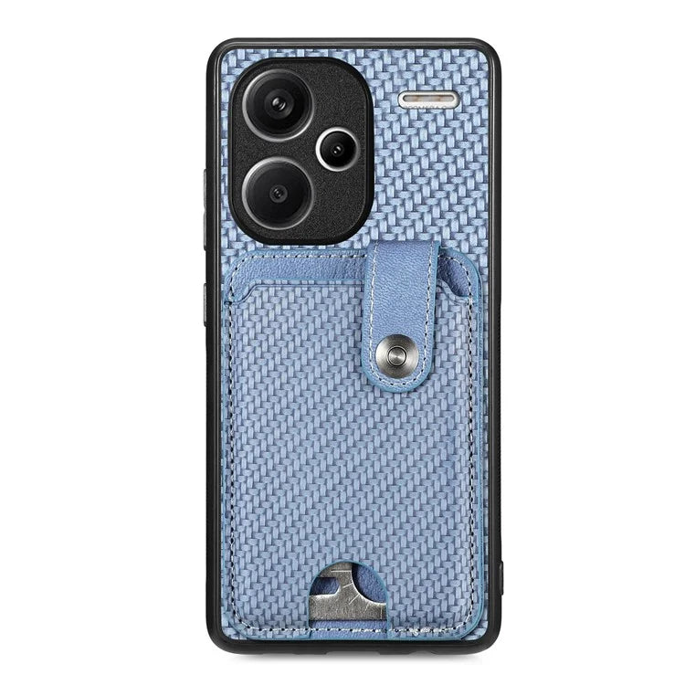 C1-06 For Xiaomi Redmi Note 13 Pro+ 5G Case Carbon Fiber Texture Phone Back Cover with Card Knife Tool