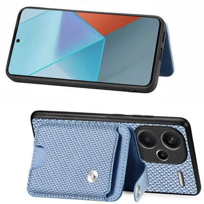 C1-06 For Xiaomi Redmi Note 13 Pro+ 5G Case Carbon Fiber Texture Phone Back Cover with Card Knife Tool