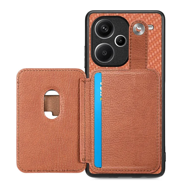 C1-06 For Xiaomi Redmi Note 13 Pro+ 5G Case Carbon Fiber Texture Phone Back Cover with Card Knife Tool