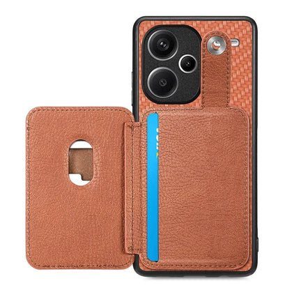 C1-06 For Xiaomi Redmi Note 13 Pro+ 5G Case Carbon Fiber Texture Phone Back Cover with Card Knife Tool