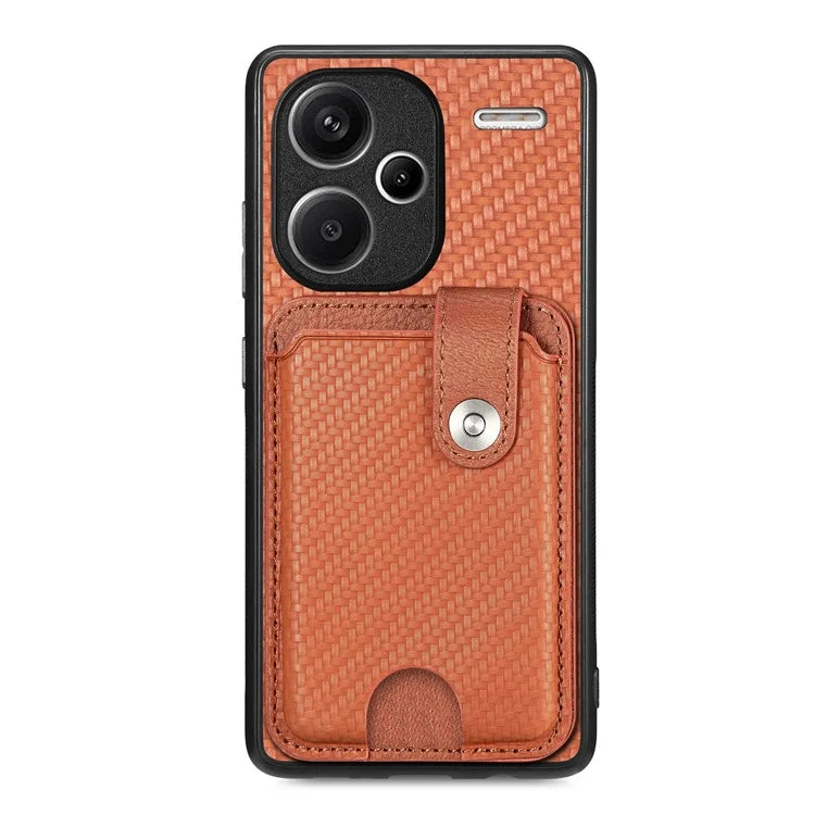 C1-06 For Xiaomi Redmi Note 13 Pro+ 5G Case Carbon Fiber Texture Phone Back Cover with Card Knife Tool