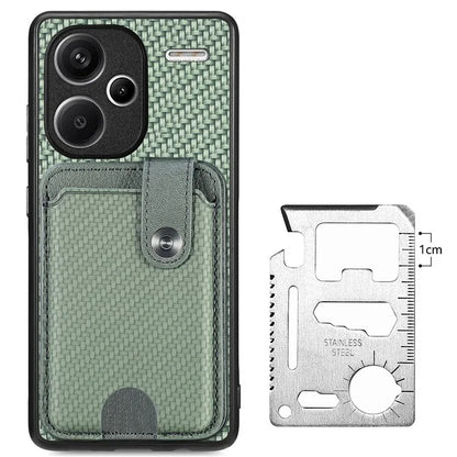 C1-06 For Xiaomi Redmi Note 13 Pro+ 5G Case Carbon Fiber Texture Phone Back Cover with Card Knife Tool
