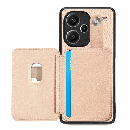 C1-06 For Xiaomi Redmi Note 13 Pro+ 5G Case Carbon Fiber Texture Phone Back Cover with Card Knife Tool