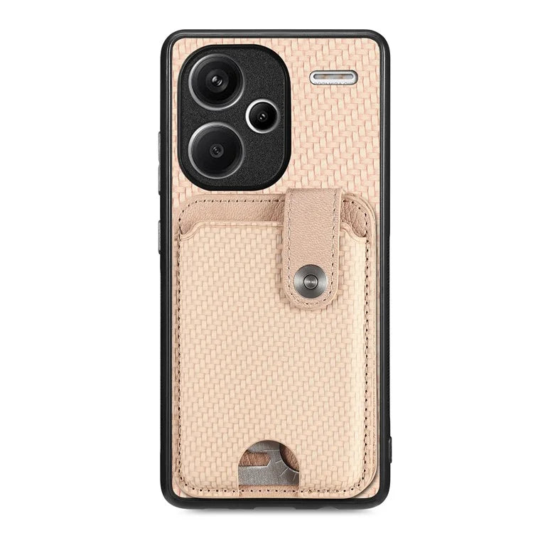 C1-06 For Xiaomi Redmi Note 13 Pro+ 5G Case Carbon Fiber Texture Phone Back Cover with Card Knife Tool