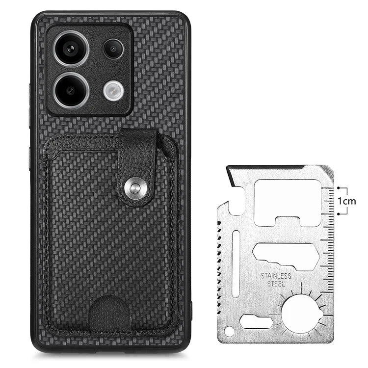 C1-06 For Xiaomi Redmi Note 13 Pro 5G / Poco X6 5G Case Leather+TPU+PC Phone Cover with Card Knife Tool