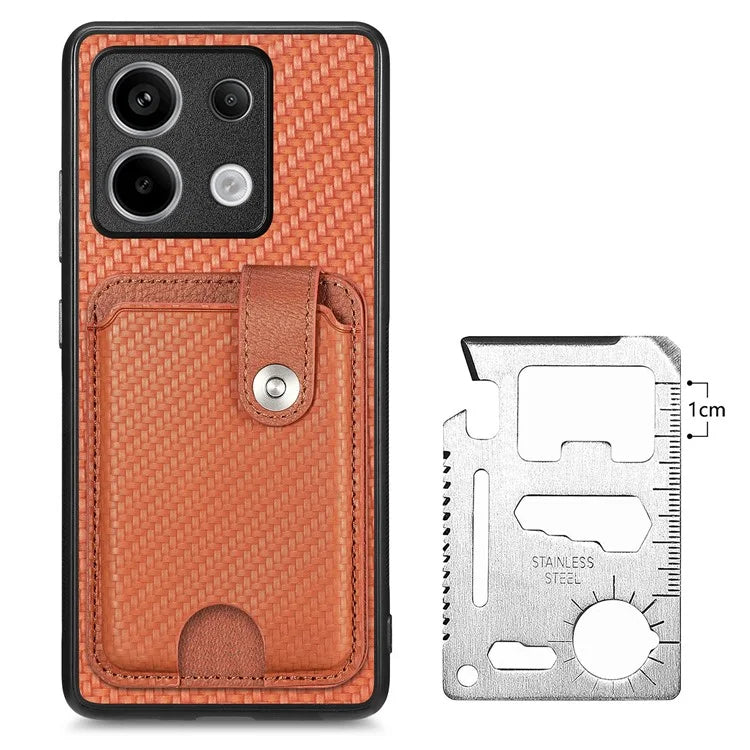 C1-06 For Xiaomi Redmi Note 13 Pro 5G / Poco X6 5G Case Leather+TPU+PC Phone Cover with Card Knife Tool