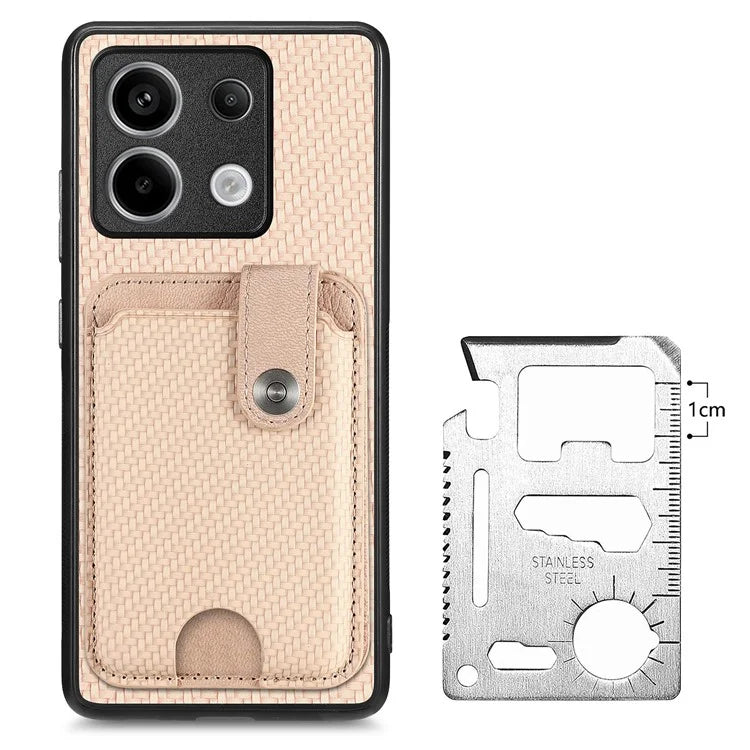 C1-06 For Xiaomi Redmi Note 13 Pro 5G / Poco X6 5G Case Leather+TPU+PC Phone Cover with Card Knife Tool