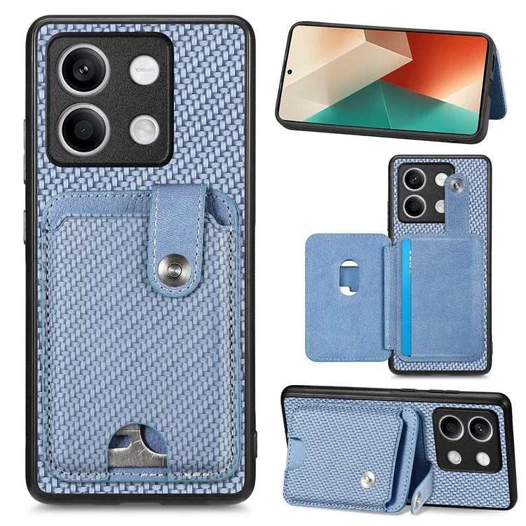 C1-06 For Xiaomi Redmi Note 13 4G Case Leather Coated Anti-drop Phone Cover with Card Knife Tool