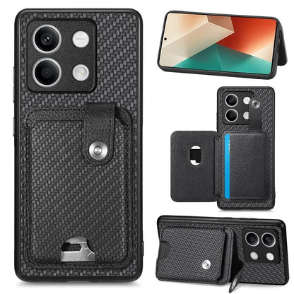 C1-06 For Xiaomi Redmi Note 13 4G Case Leather Coated Anti-drop Phone Cover with Card Knife Tool