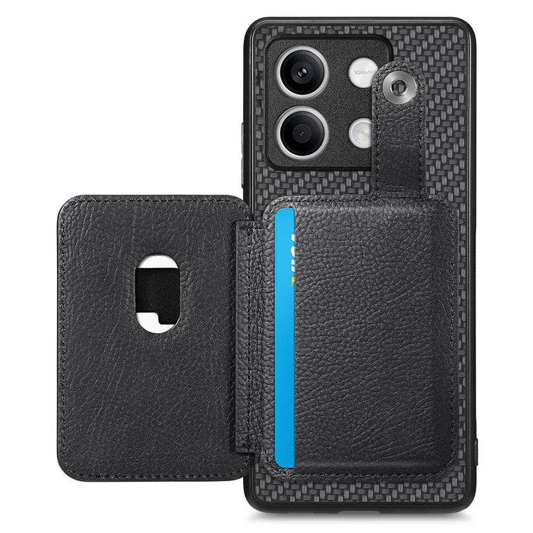 C1-06 For Xiaomi Redmi Note 13 4G Case Leather Coated Anti-drop Phone Cover with Card Knife Tool