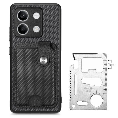 C1-06 For Xiaomi Redmi Note 13 4G Case Leather Coated Anti-drop Phone Cover with Card Knife Tool