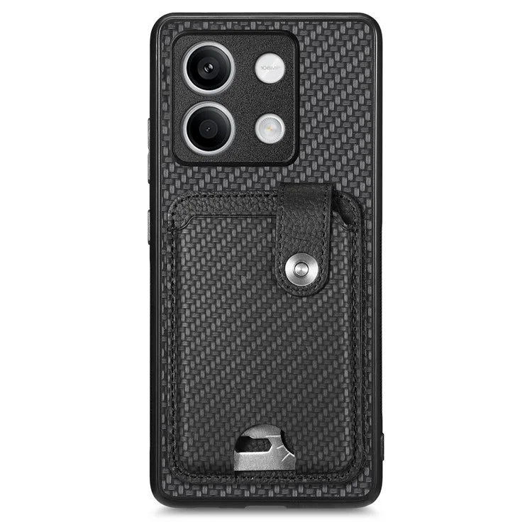 C1-06 For Xiaomi Redmi Note 13 4G Case Leather Coated Anti-drop Phone Cover with Card Knife Tool