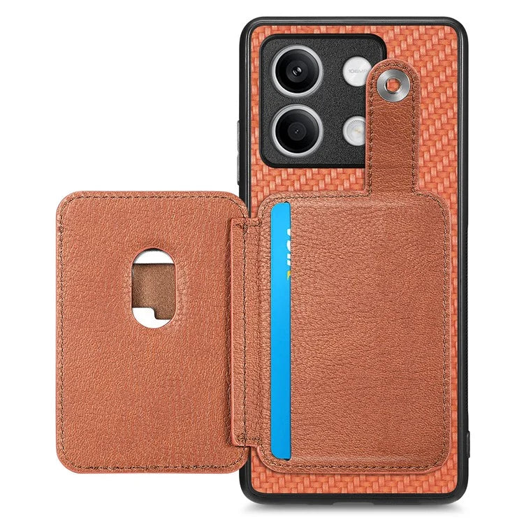 C1-06 For Xiaomi Redmi Note 13 4G Case Leather Coated Anti-drop Phone Cover with Card Knife Tool
