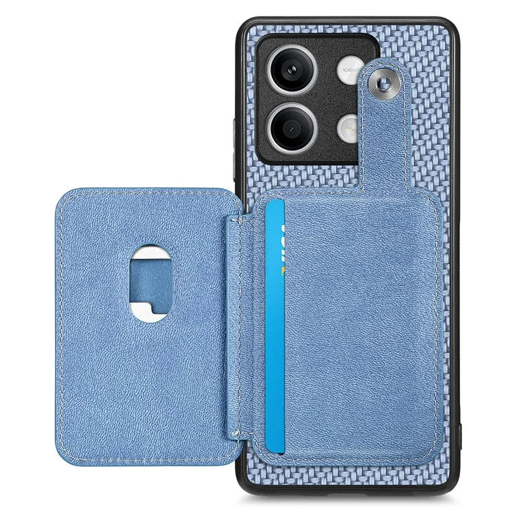 C1-06 For Xiaomi Redmi Note 13 5G Phone Case Carbon Fiber Texture Protection Cover with Card Knife Tool