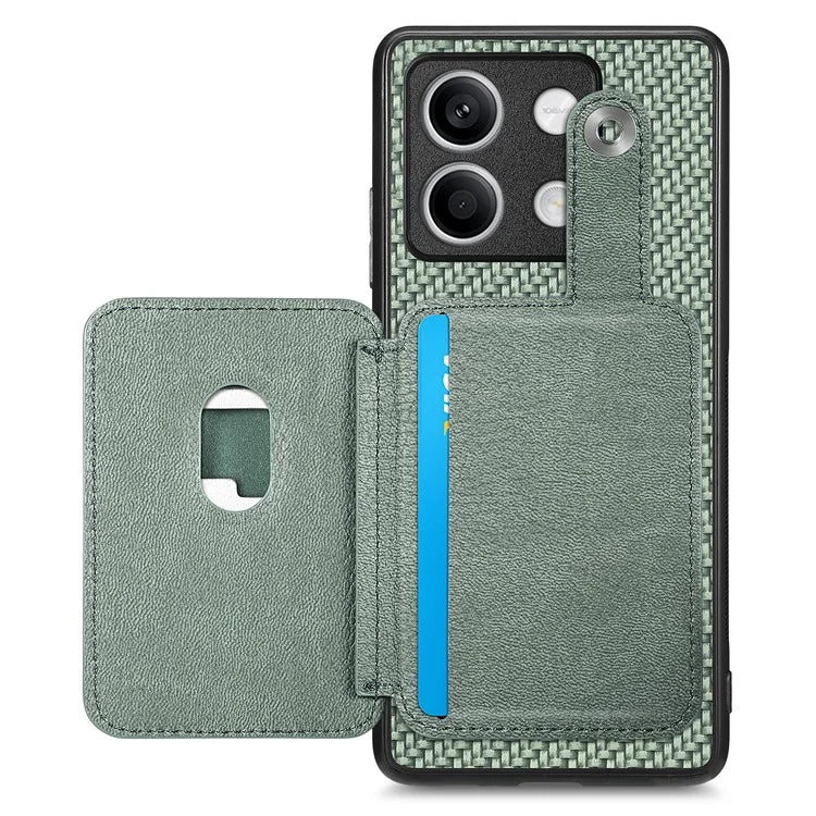 C1-06 For Xiaomi Redmi Note 13 5G Phone Case Carbon Fiber Texture Protection Cover with Card Knife Tool