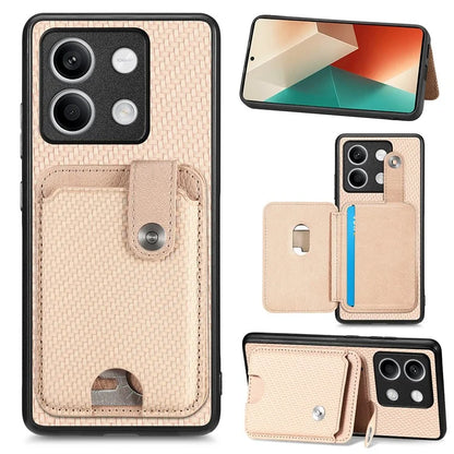 C1-06 For Xiaomi Redmi Note 13 5G Phone Case Carbon Fiber Texture Protection Cover with Card Knife Tool