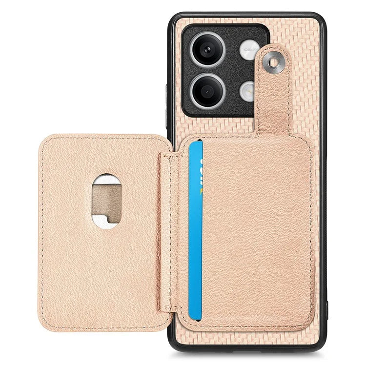 C1-06 For Xiaomi Redmi Note 13 5G Phone Case Carbon Fiber Texture Protection Cover with Card Knife Tool