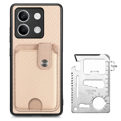 C1-06 For Xiaomi Redmi Note 13 5G Phone Case Carbon Fiber Texture Protection Cover with Card Knife Tool