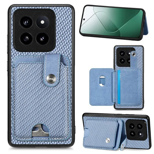 C1-06 For Xiaomi 14 Pro Case Kickstand Card Holder Phone Back Cover with Card Knife Tool