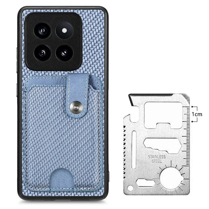 C1-06 For Xiaomi 14 Pro Case Kickstand Card Holder Phone Back Cover with Card Knife Tool