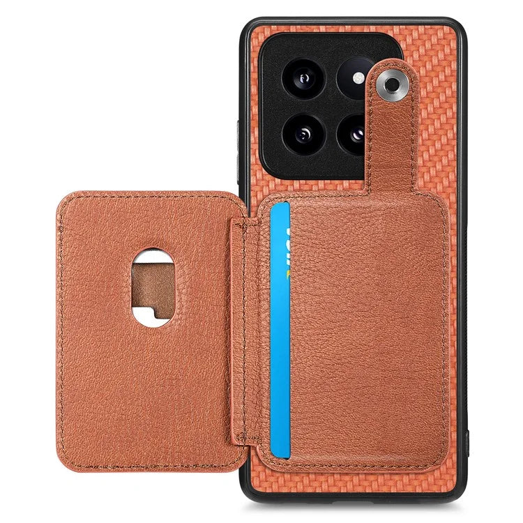 C1-06 For Xiaomi 14 Pro Case Kickstand Card Holder Phone Back Cover with Card Knife Tool
