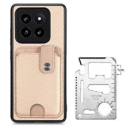 C1-06 For Xiaomi 14 Pro Case Kickstand Card Holder Phone Back Cover with Card Knife Tool