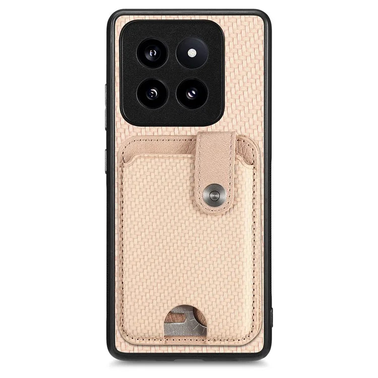 C1-06 For Xiaomi 14 Pro Case Kickstand Card Holder Phone Back Cover with Card Knife Tool