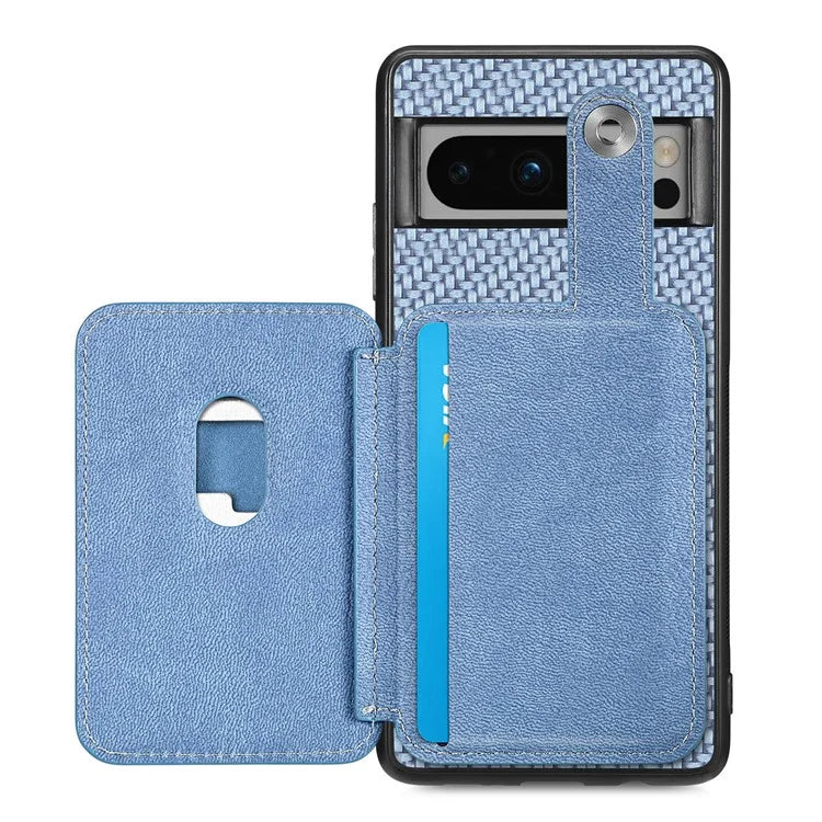 C1-06 For Google Pixel 8 Pro Case Leather+TPU+PC Card Holder Phone Cover with Card Knife Tool