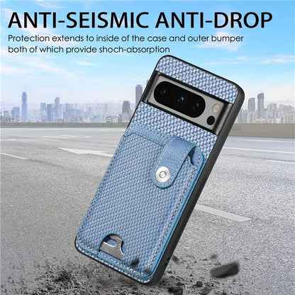 C1-06 For Google Pixel 8 Pro Case Leather+TPU+PC Card Holder Phone Cover with Card Knife Tool