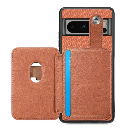 C1-06 For Google Pixel 8 Pro Case Leather+TPU+PC Card Holder Phone Cover with Card Knife Tool