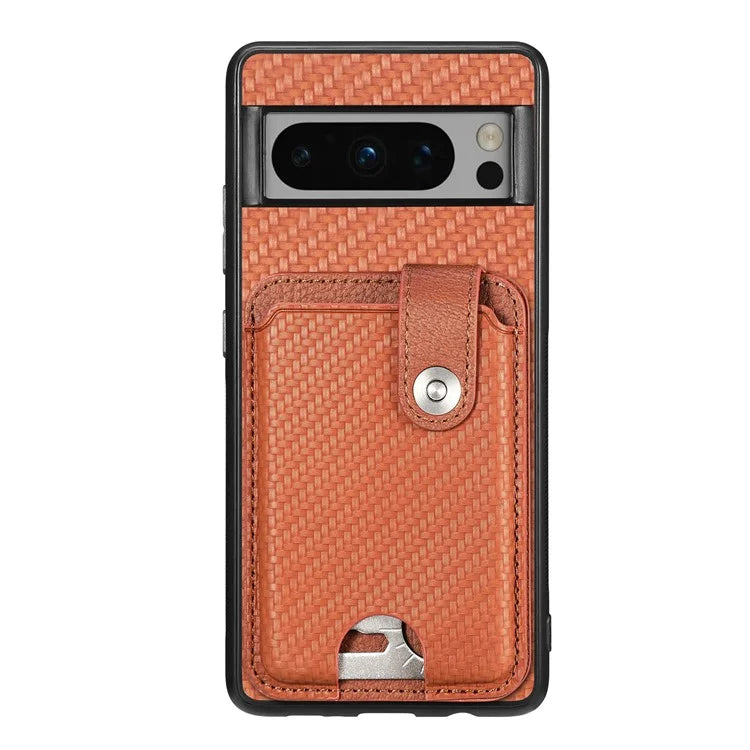 C1-06 For Google Pixel 8 Pro Case Leather+TPU+PC Card Holder Phone Cover with Card Knife Tool