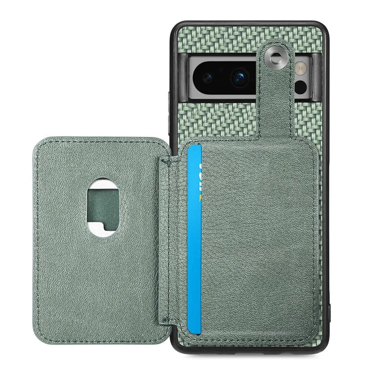 C1-06 For Google Pixel 8 Pro Case Leather+TPU+PC Card Holder Phone Cover with Card Knife Tool