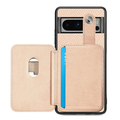 C1-06 For Google Pixel 8 Pro Case Leather+TPU+PC Card Holder Phone Cover with Card Knife Tool