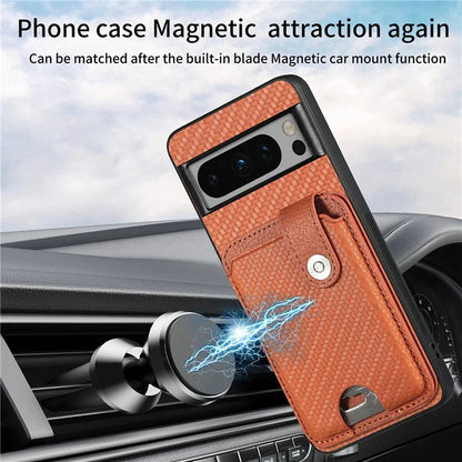 C1-06 For Google Pixel 8 Pro Case Leather+TPU+PC Card Holder Phone Cover with Card Knife Tool