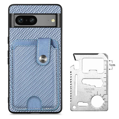 C1-06 For Google Pixel 7a Case Card Holder Drop-proof Phone Cover with Card Knife Tool