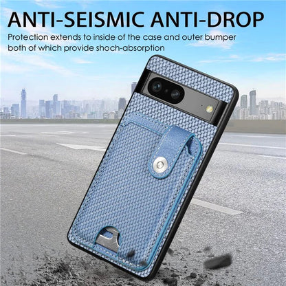 C1-06 For Google Pixel 7a Case Card Holder Drop-proof Phone Cover with Card Knife Tool