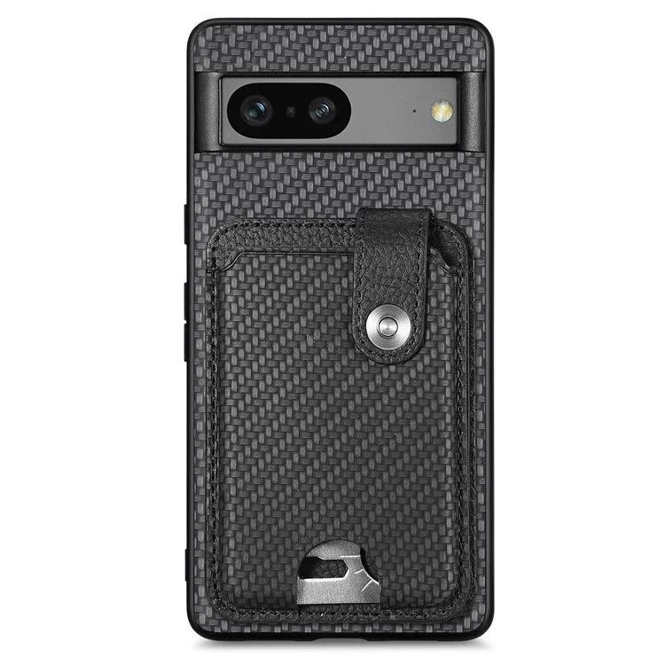 C1-06 For Google Pixel 7a Case Card Holder Drop-proof Phone Cover with Card Knife Tool