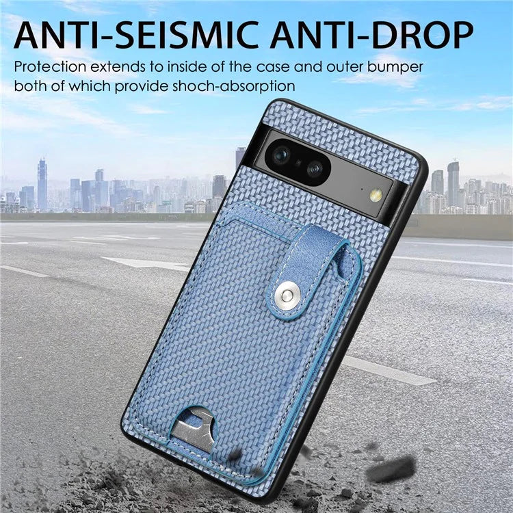 C1-06 For Google Pixel 7a Case Card Holder Drop-proof Phone Cover with Card Knife Tool
