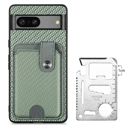 C1-06 For Google Pixel 7a Case Card Holder Drop-proof Phone Cover with Card Knife Tool