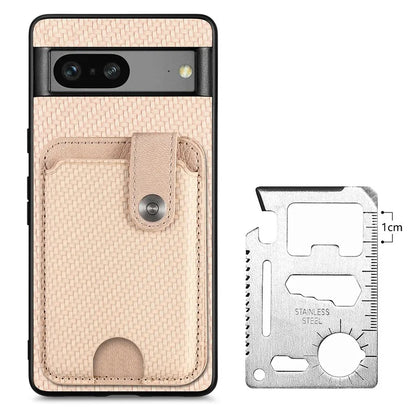 C1-06 For Google Pixel 7a Case Card Holder Drop-proof Phone Cover with Card Knife Tool