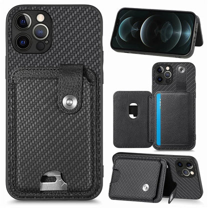 C1-06 For iPhone 12 Pro Max 6.7 inch Cover Leather+TPU+PC Card Holder Phone Case with Card Knife Tool