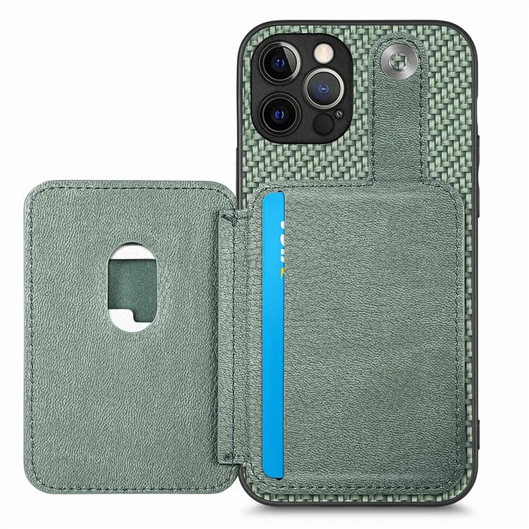 C1-06 For iPhone 12 Pro Max 6.7 inch Cover Leather+TPU+PC Card Holder Phone Case with Card Knife Tool