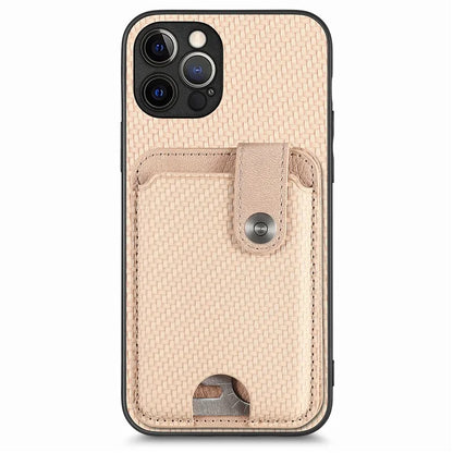 C1-06 For iPhone 12 Pro Max 6.7 inch Cover Leather+TPU+PC Card Holder Phone Case with Card Knife Tool