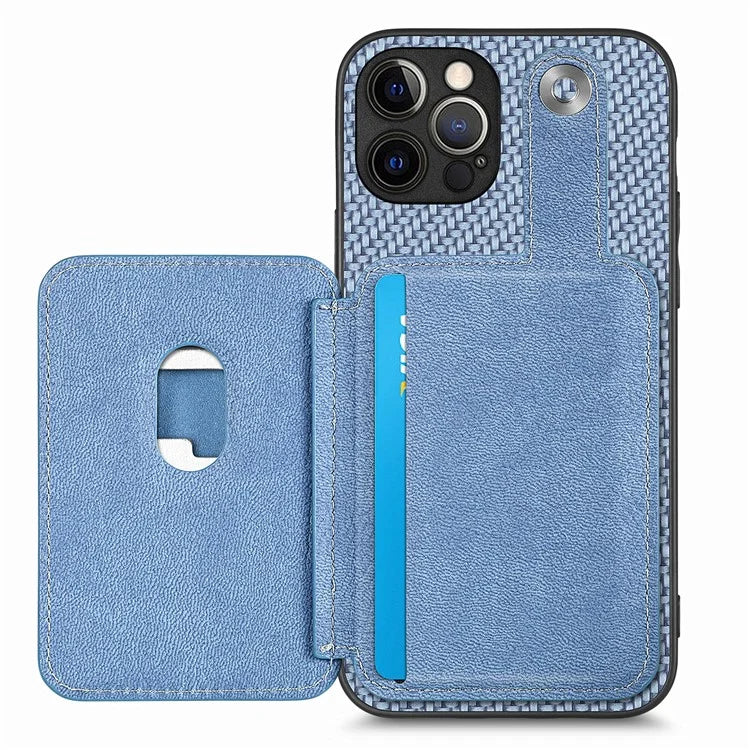C1-06 For iPhone 12 Pro 6.1 inch Case Anti-scratch Card Holder Phone Cover with Card Knife Tool