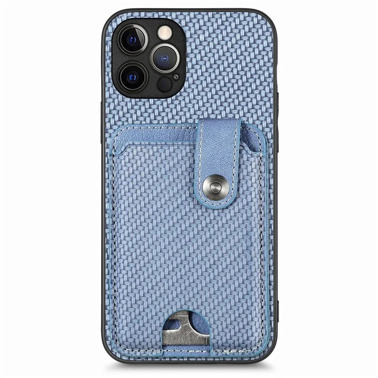 C1-06 For iPhone 12 Pro 6.1 inch Case Anti-scratch Card Holder Phone Cover with Card Knife Tool