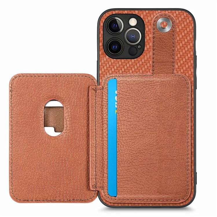 C1-06 For iPhone 12 Pro 6.1 inch Case Anti-scratch Card Holder Phone Cover with Card Knife Tool