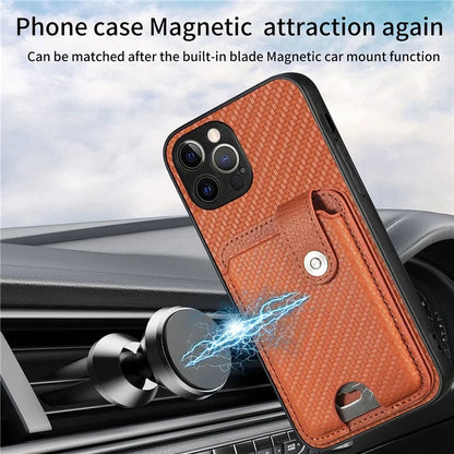 C1-06 For iPhone 12 Pro 6.1 inch Case Anti-scratch Card Holder Phone Cover with Card Knife Tool