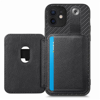 C1-06 For iPhone 12 6.1 inch Case Card Holder Leather Coated Phone Cover with Card Knife Tool