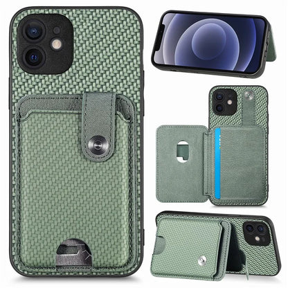 C1-06 For iPhone 12 6.1 inch Case Card Holder Leather Coated Phone Cover with Card Knife Tool