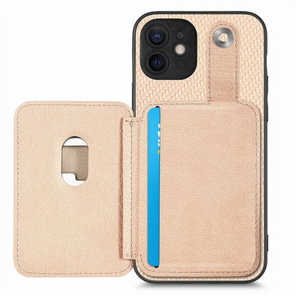 C1-06 For iPhone 12 6.1 inch Case Card Holder Leather Coated Phone Cover with Card Knife Tool